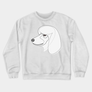 White French Poodle - one line drawing with colour Crewneck Sweatshirt